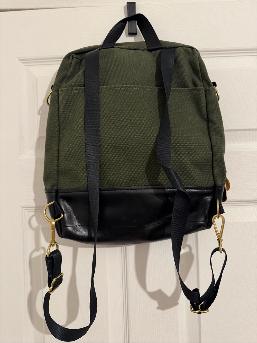 R. Riveter Olive & Black Canvas Backpack - Picture 5 of 8